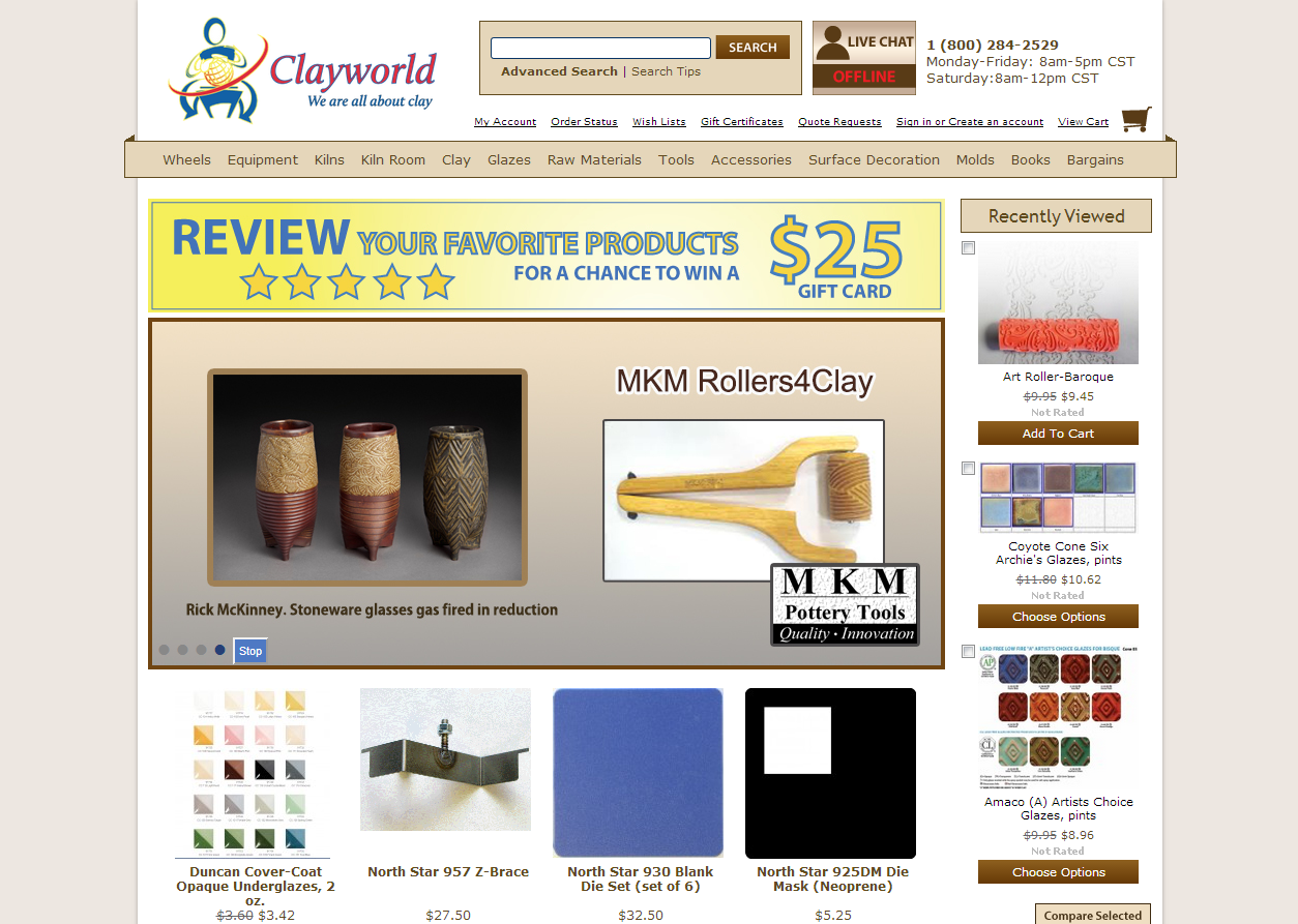 New Clayworld website screenshot