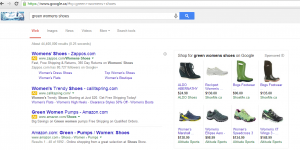 Example of Google Shopping in Canada