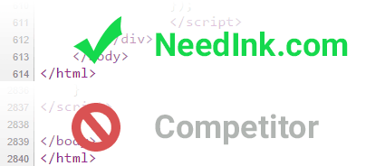 NeedInk Google Page Speed Lines of Code