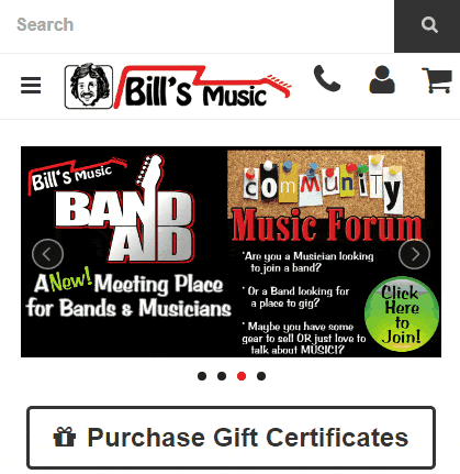 Bill's Music Header Functionality