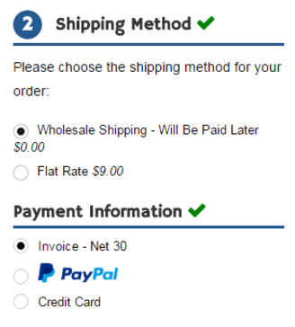 Wholesale Shipping and Payments