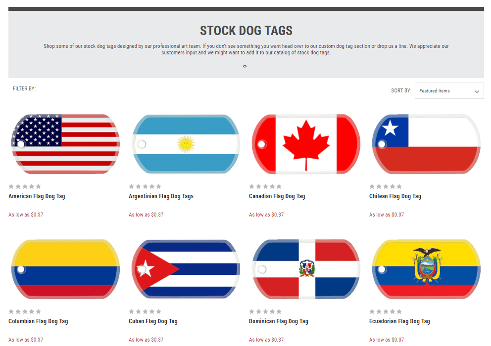 LogoTags Stock Dog Tags