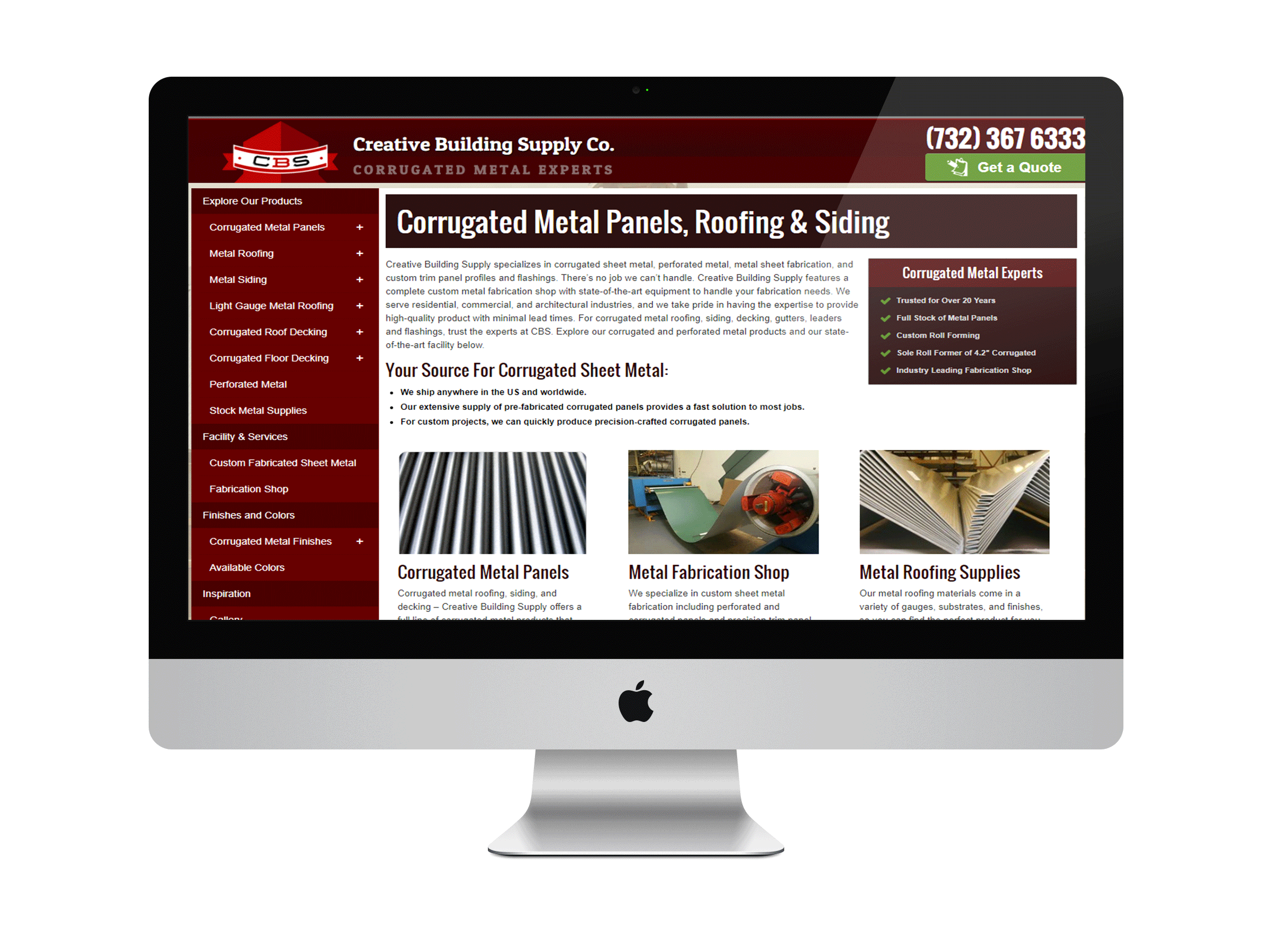 computer with featured website on screen