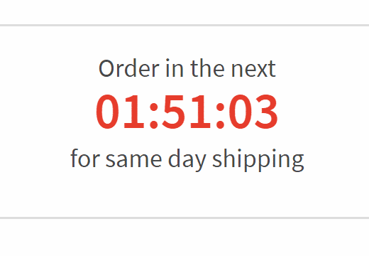 Countdown To Same Day Shipping add-on screenshot