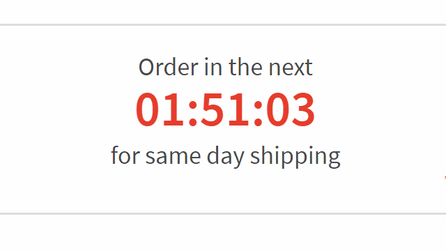 Countdown To Same Day Shipping