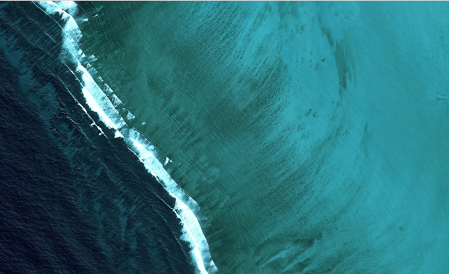 aerial view of waves in the ocean representing the move from bigcommerce blueprint to stencil