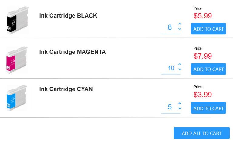 Quantity Add All To Cart