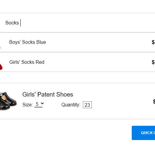 Quick Order Page