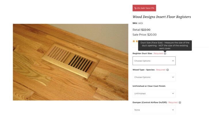 Product Option Tooltip