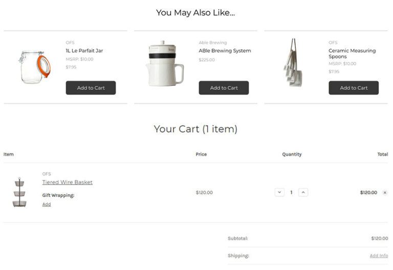 Cart Page Upsell