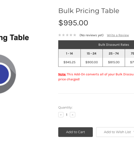 bulk discount table