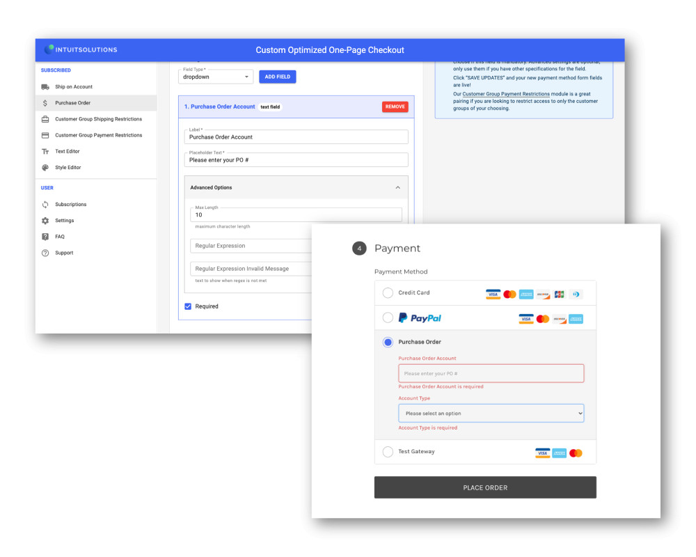 Purchase Order Module Of The Ebizio Checkout For Bigcommerce