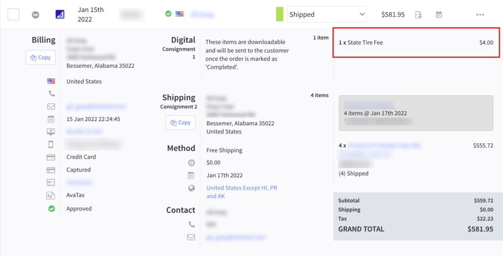 Bigcommerce order information