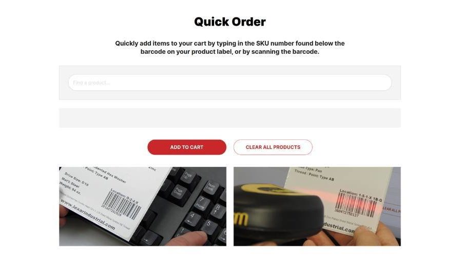 Lexar Industrial Quick Order Functionality