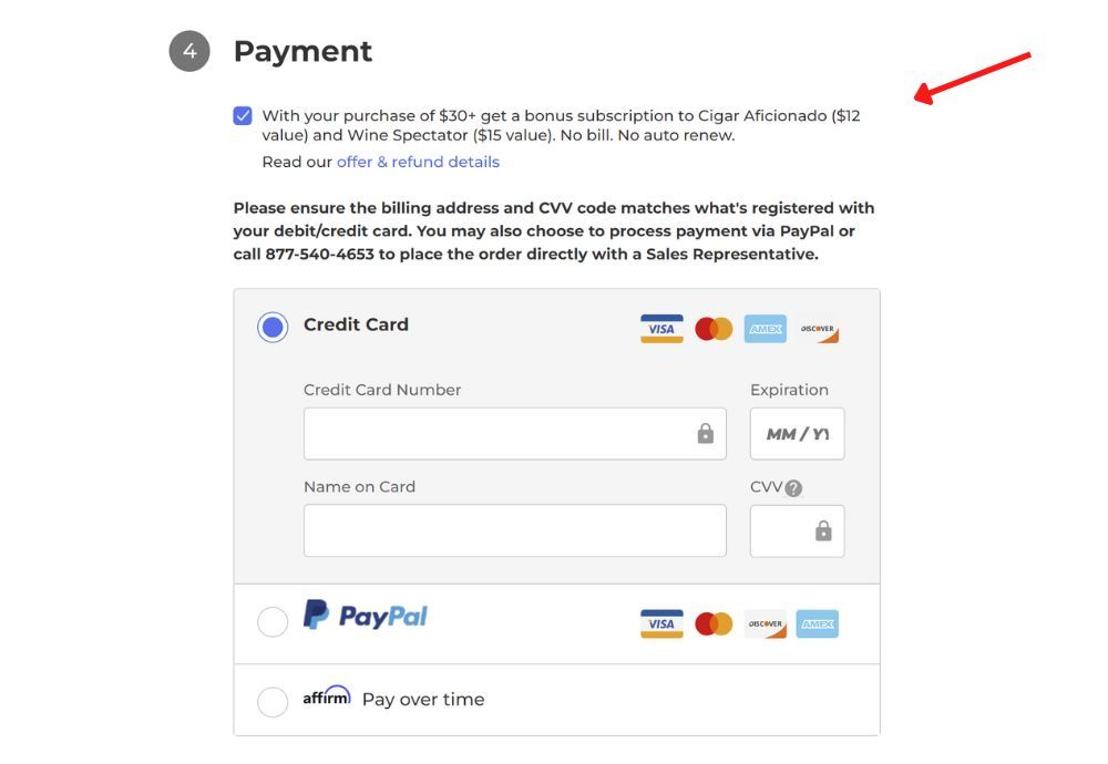 Custom Checkout Payment Message RBG.com