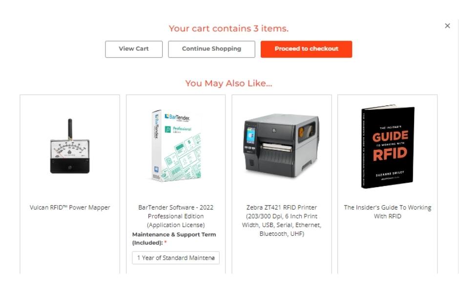 Add-to-Cart Upsell Add-on for AtlasRFIDstore.com