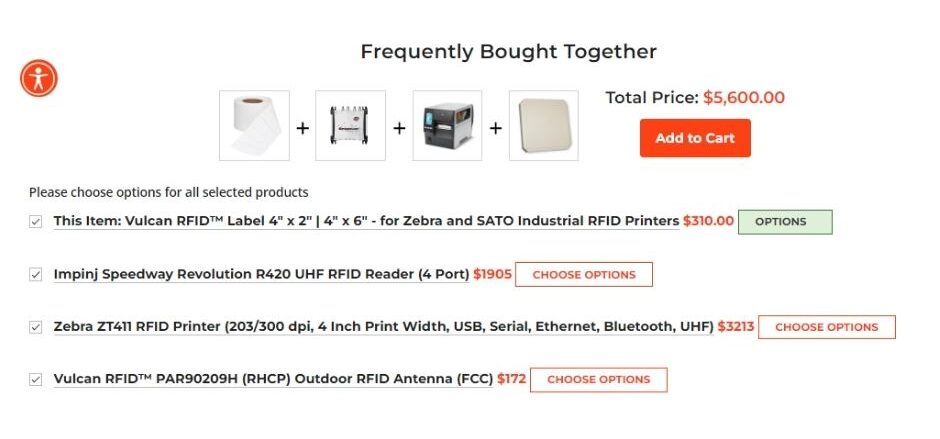 Frequently Bought Together Add-on for AtlasRFIDstore.com