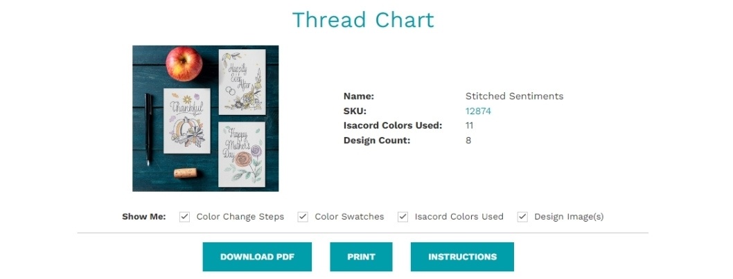Custom Thread Chart for Embroideryonline.com