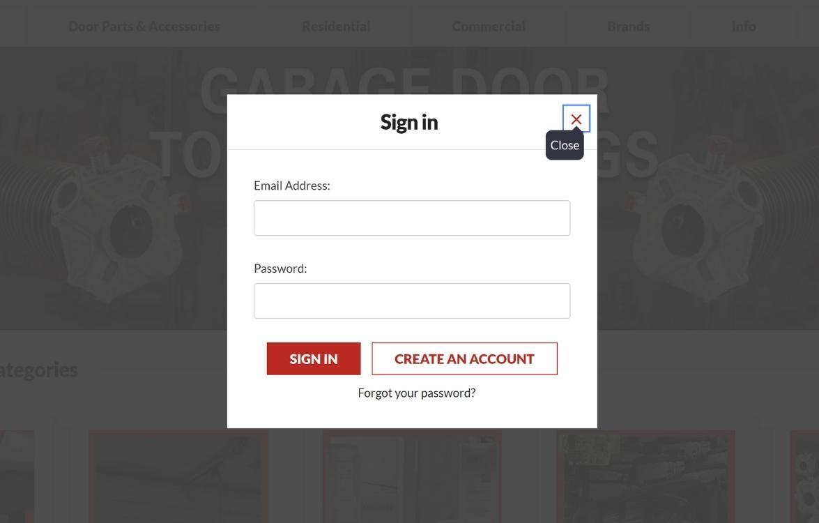 Popup Login feature for NorthShoreCommercialDoor.com