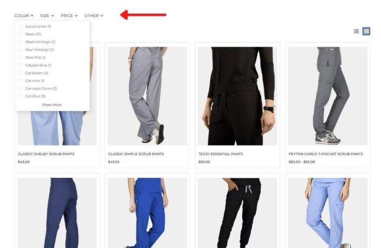 Horizontal Filter Faceted Search