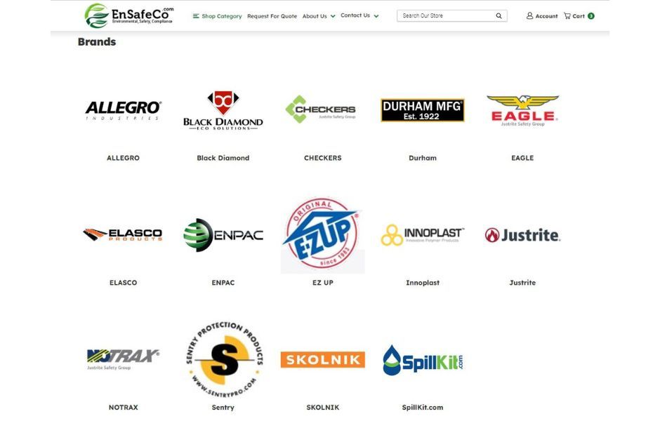 Custom Brands Page for Ensafeco.com