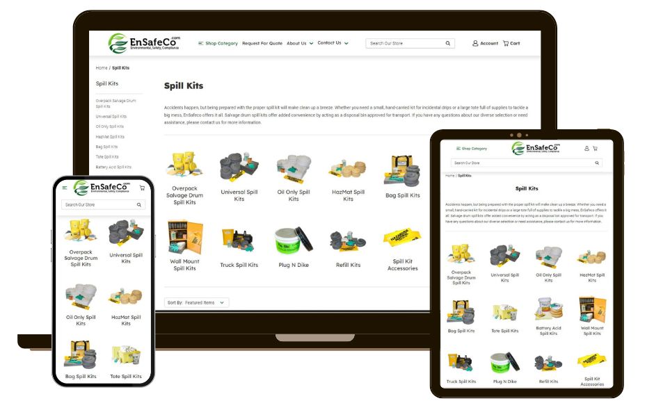 Category page design for Ensafeco.com