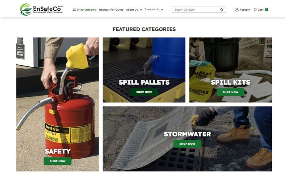 Featured Categories Section Component for Ensafeco.com