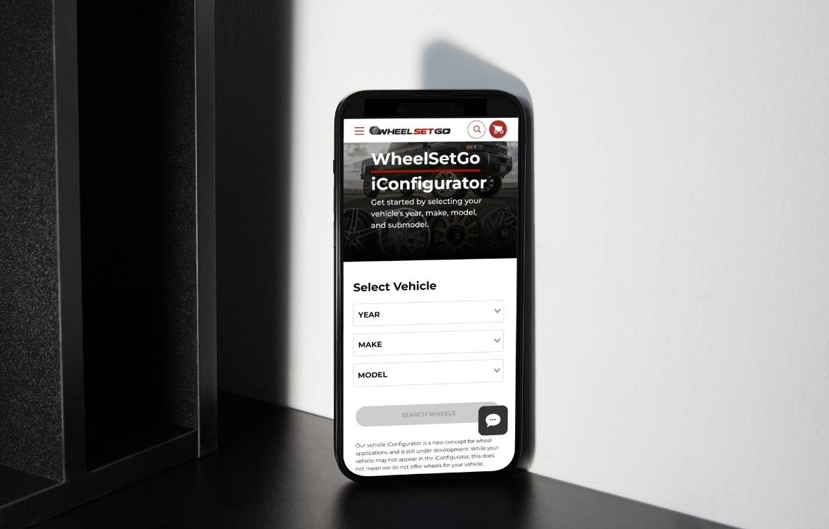 Wheelsetgo.com "WheelSetGo iConfigurator" on mobile phone