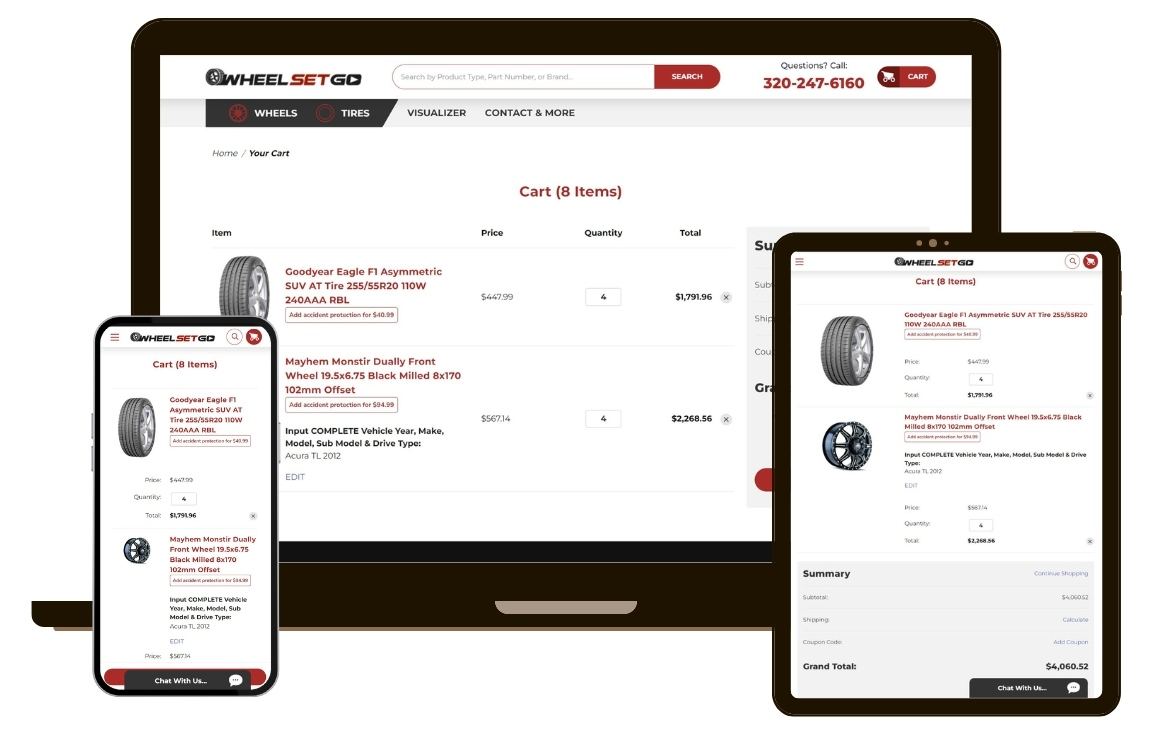 WheelSetGo.com cart page