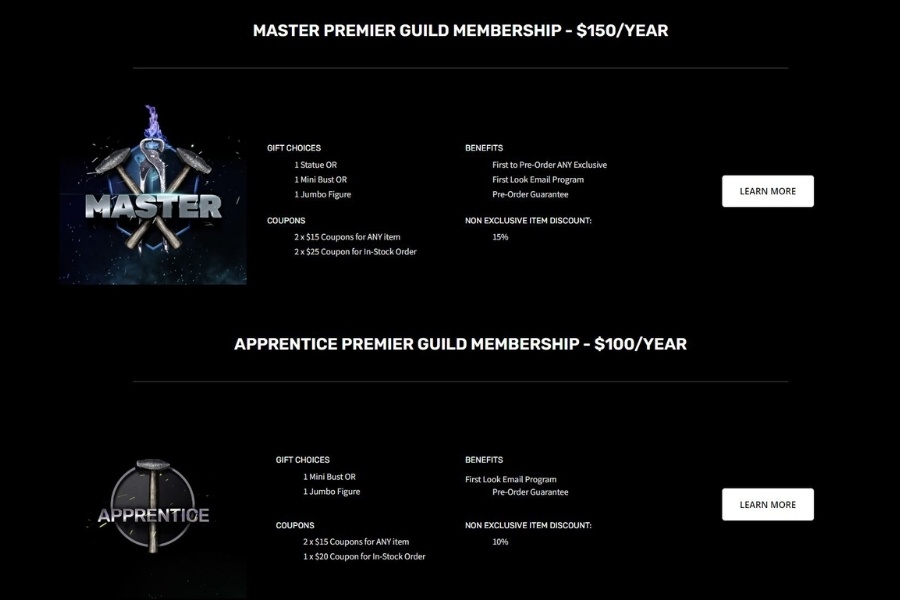 Master Premier Guild Membership Options for Gentle Giant