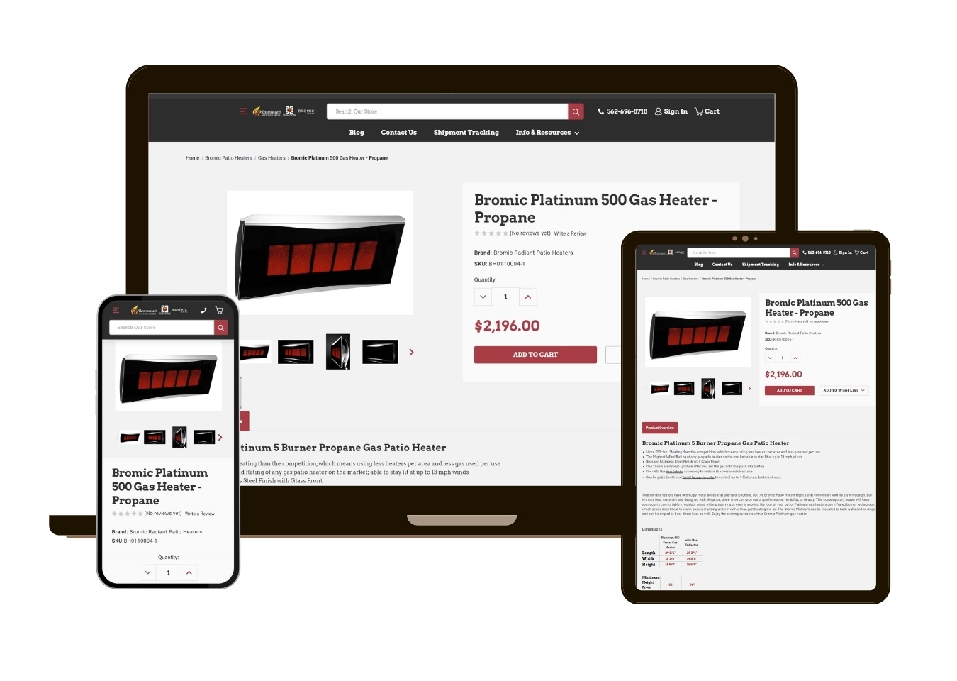 Multiple device mockup showing Product page for BestHot.store
