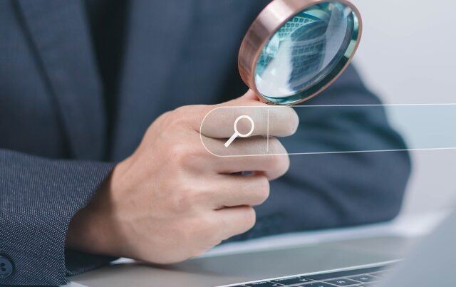Search Engine Optimization, Businessman using search, SEO focus artificial intelligence technology. Concept of searching for information in technology with AI systems, Search, Engine, Concept - Enterprise SEO Ecommerce