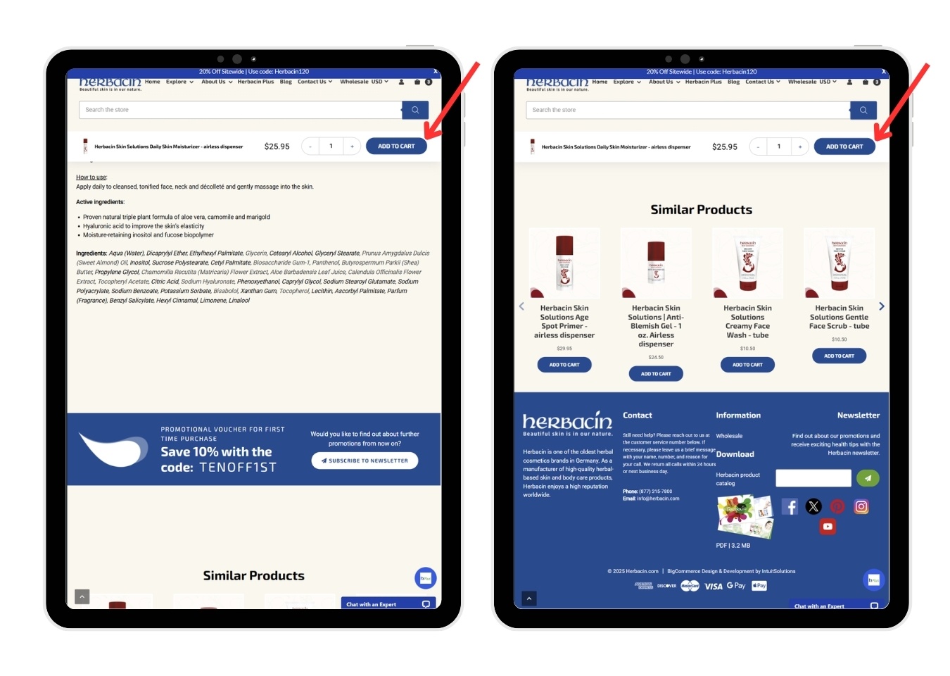 "Sticky" Add to Cart Button on Product Page - BigCommerce Design